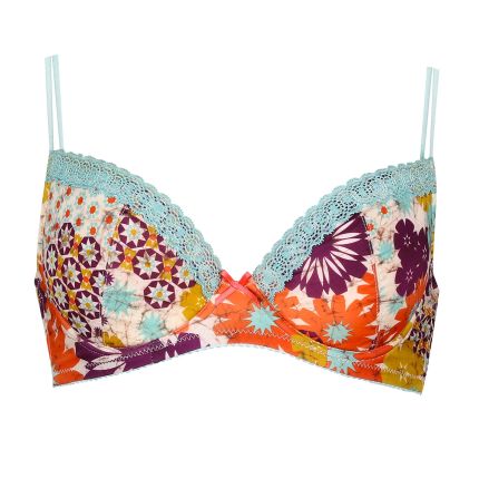 zita floral print balconette bra