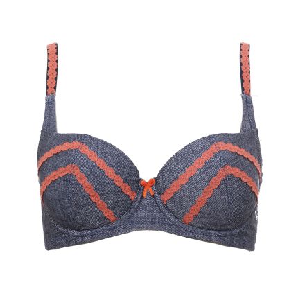 pepita denim balconette bra