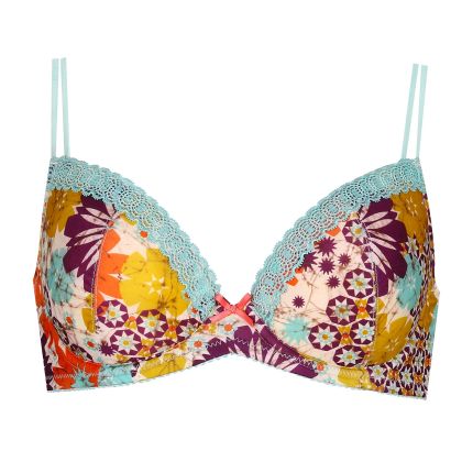 zita floral print demi bra