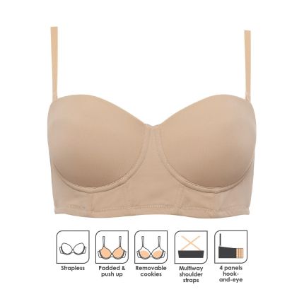 SEAMLESS CROPPED BUSTIER - BASIC NUDE