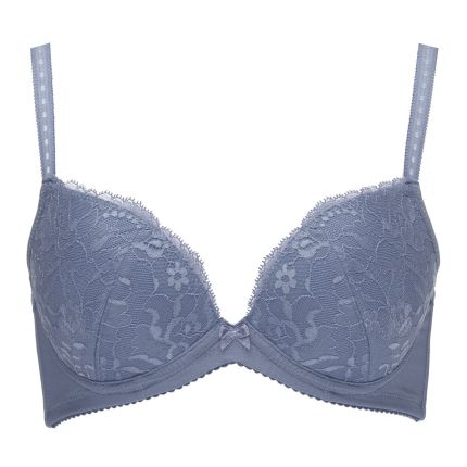 carina padded push-up bra - blue