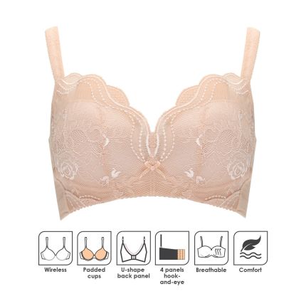 jeena padded wireless bra - nude