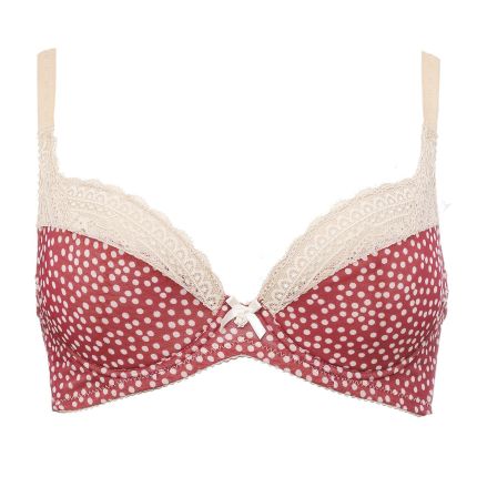 olivia polkadot print demi bra